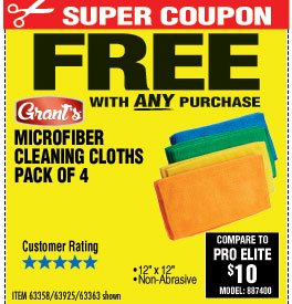 Microfiber Cleaning Cloth 12x12 4 Pk.