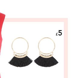 Black tassel earrings