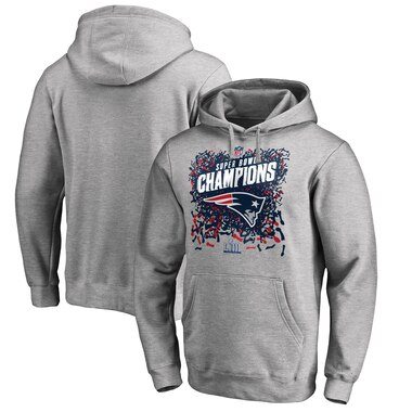 New England Patriots NFL Pro Line by Fanatics Branded Super Bowl LIII Champions Trophy Collection Locker Room Pullover Hoodie - Heather Gray