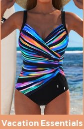 Surplice Dazzle Colorful Print Black One Piece Swimwear