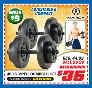 Marcy Club 40 lb. Vinyl Dumbbell Set