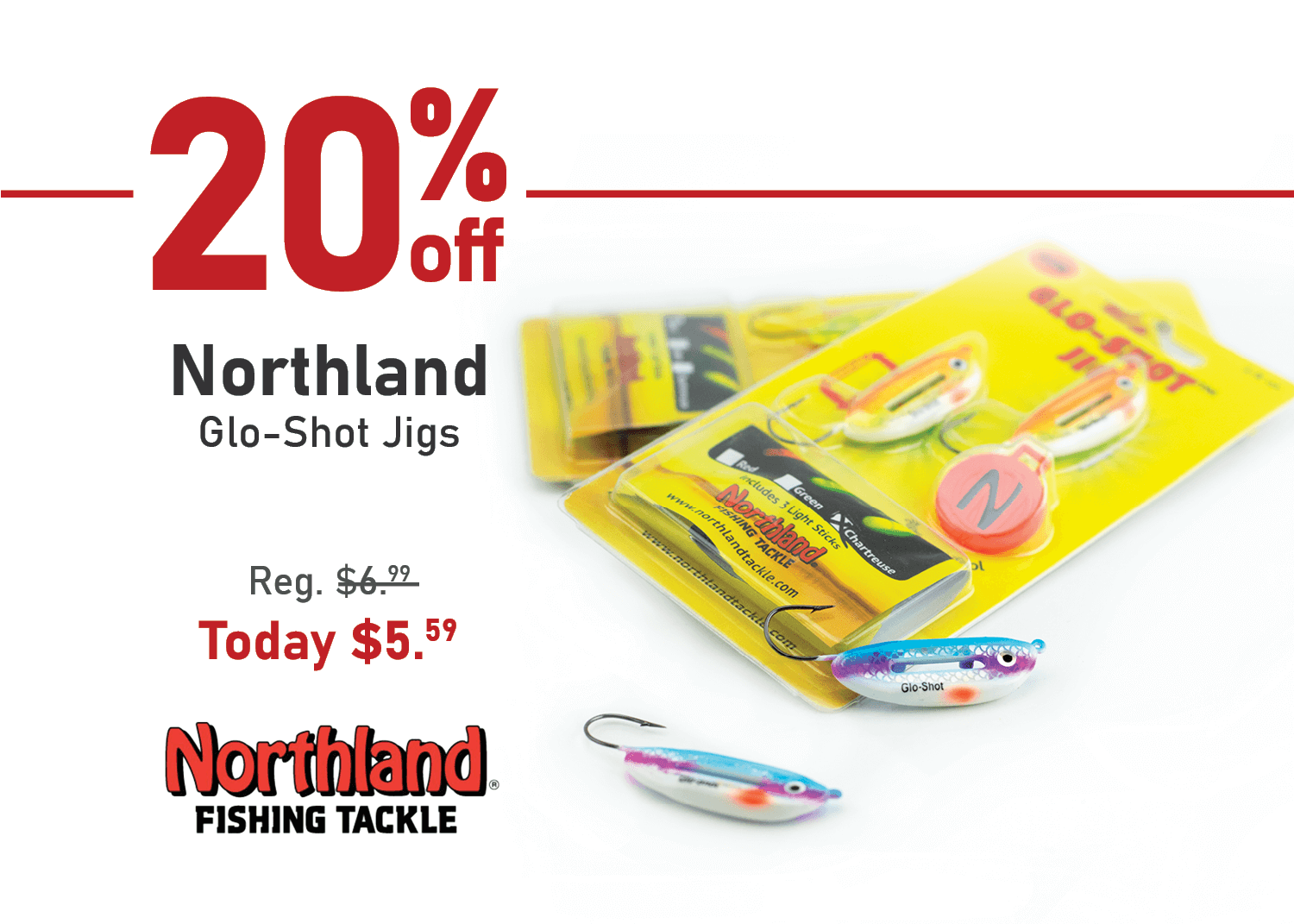 Save 20% on the Northland Glo-Shot Jigs