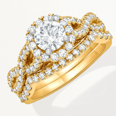 Lab-Grown Diamonds by KAY Engagement Ring 1-1/2 ct tw 14K Yellow Gold