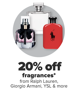 Daily Deals - 20% off fragrances from Ralph Lauren, Giorgio Armani, YSL & more.