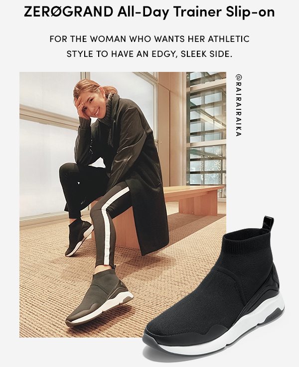 ZEROGRAND All-Day Trainer Slip-on | For the woman who wants her athletic styles to have an edgy, sleek side.