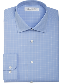Collection By Michael Strahan Active Wear Classic Fit Dress Shirt Blue Check
