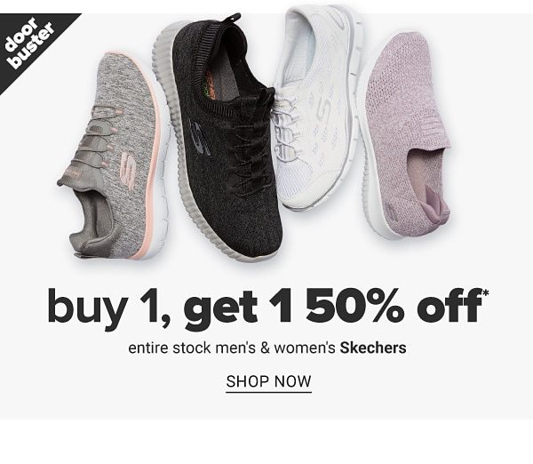 Buy 1, Get 1 50% off Entire Stock Men's & Women's Skechers - Shop Now