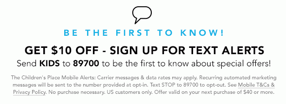 Get $10 Off - Sign Up For Text Alerts