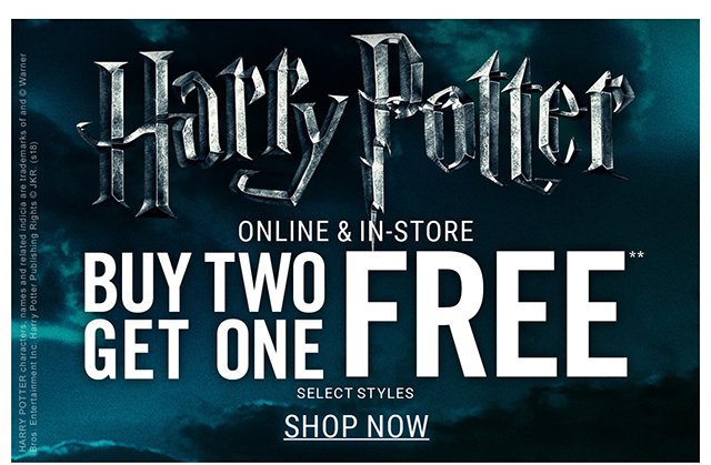 Buy Two Get One Free Harry Potter Online and In-stores