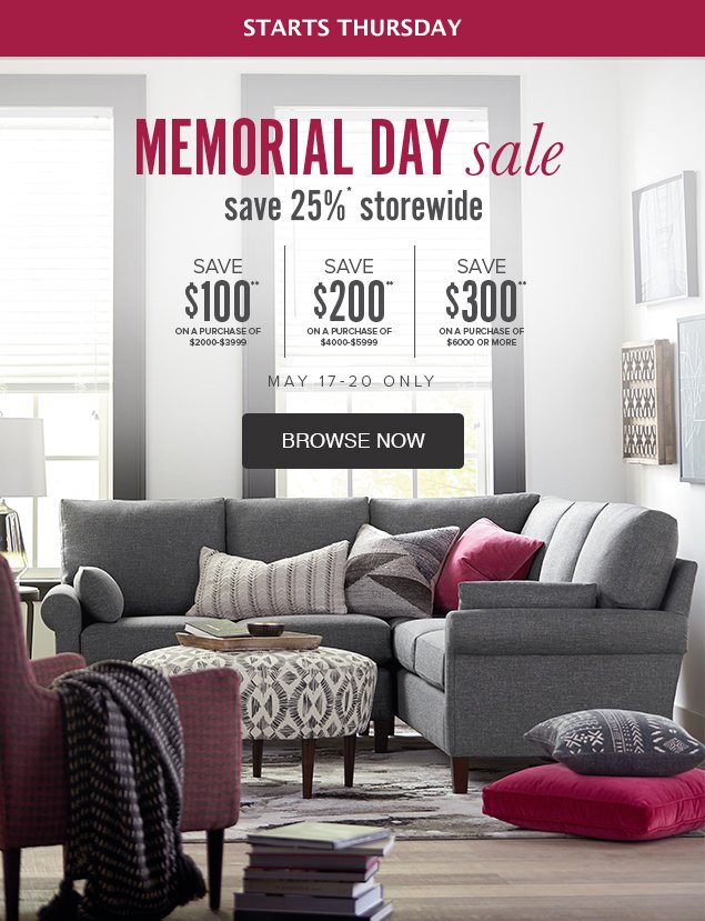 Our Memorial Day Sale Starts Thursday Bassett Furniture Co