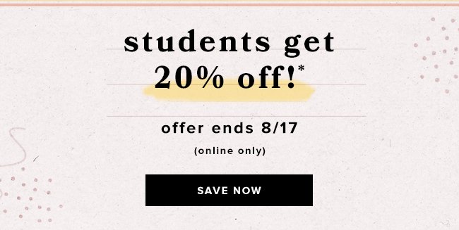 Students save 20% - online only!