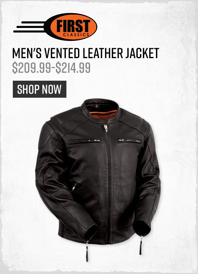 First Manufacturing Men's Vented Leather Jacket