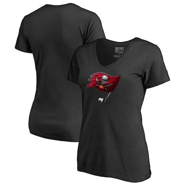 Tampa Bay Buccaneers NFL Pro Line by Fanatics Branded Women's Midnight Mascot V-Neck T-Shirt - Black