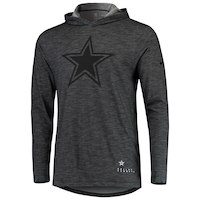 Men's Dallas Cowboys Nike Heathered Charcoal Fan Gear Tonal Slub Hooded Long Sleeve T-Shirt