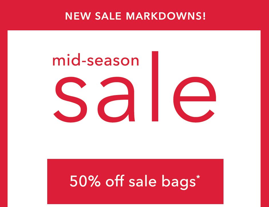 50% off all sale bags!