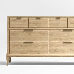 Bodie Natural Oak Wood Wide 8-Drawer Kids Dresser