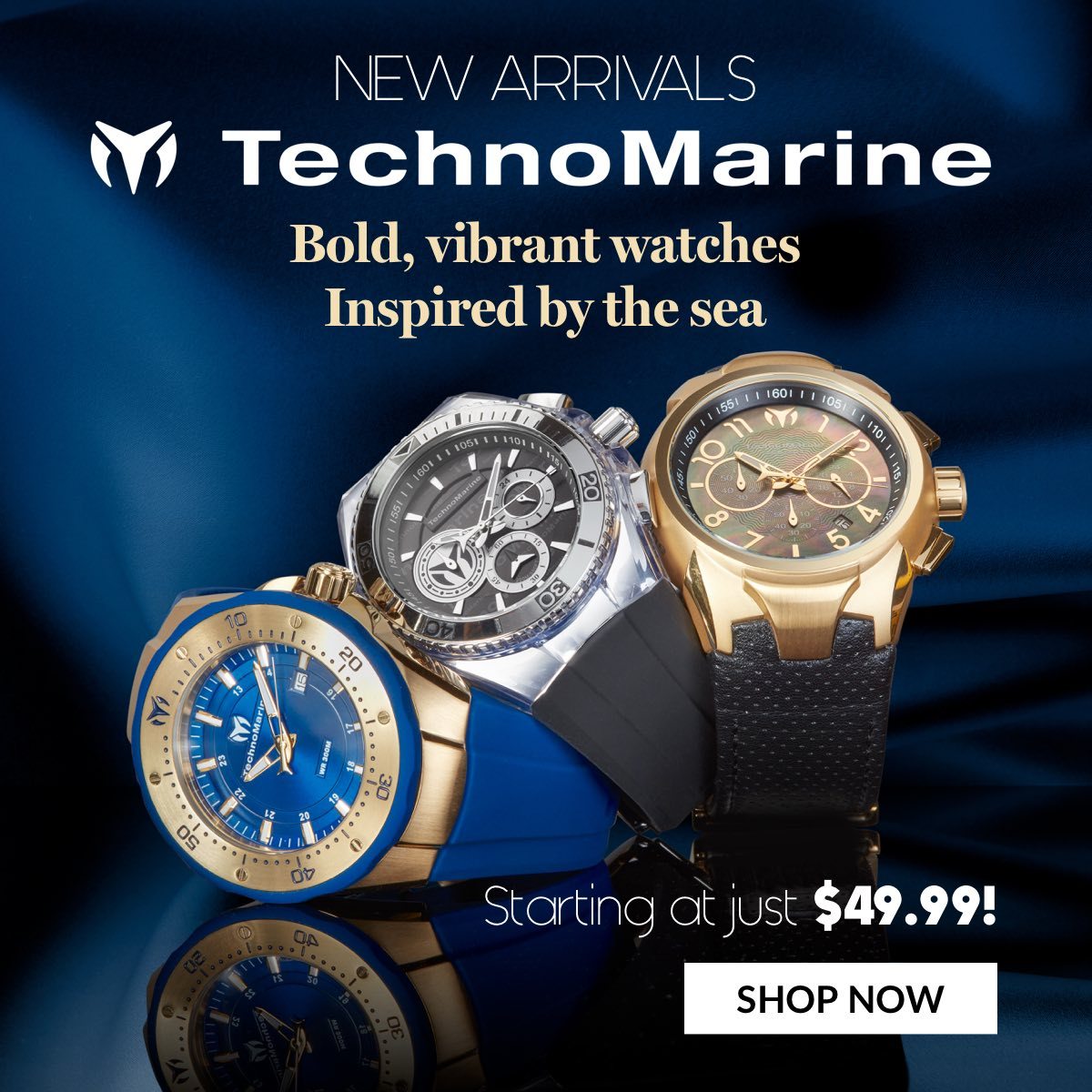 New Arrivals: TechnoMarine Bold, Vibrant Watches Inspired by the Sea Starting at just $49.99!