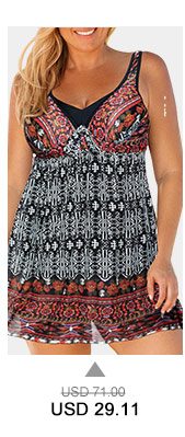 V Neck Keyhole Back Plus Size Swimdress and Shorts