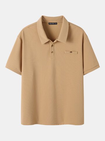 Plus Size Solid Textured Golf Shirts