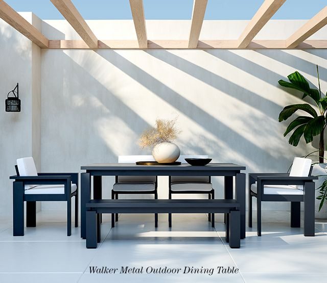walker metal outdoor dining table