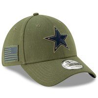 Men's Dallas Cowboys New Era Olive 2018 Salute To Service Sideline 39THIRTY Flex Hat