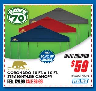 Golden Bear Coronado 10'x10' Straight-Leg Canopy