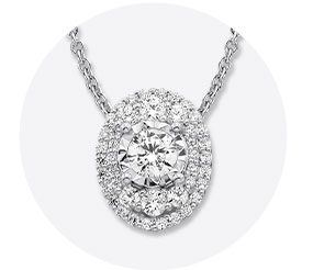 10K White Gold Diamond Necklace