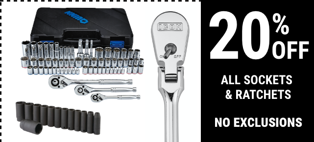 20% off All Sockets & Ratchets