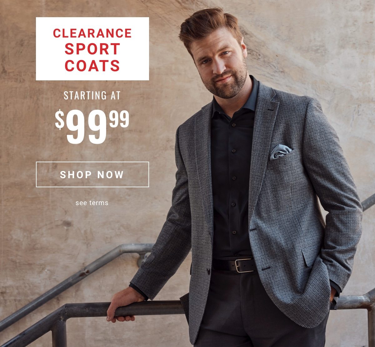 Clearance sport coats starting at 99 99