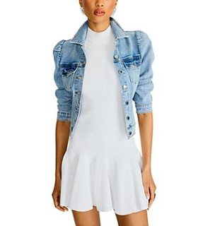 Ada Puffed Shoulder Denim Jacket