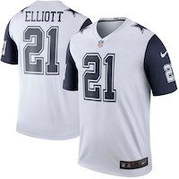 Men's Dallas Cowboys Ezekiel Elliott Nike White Color Rush Legend Jersey