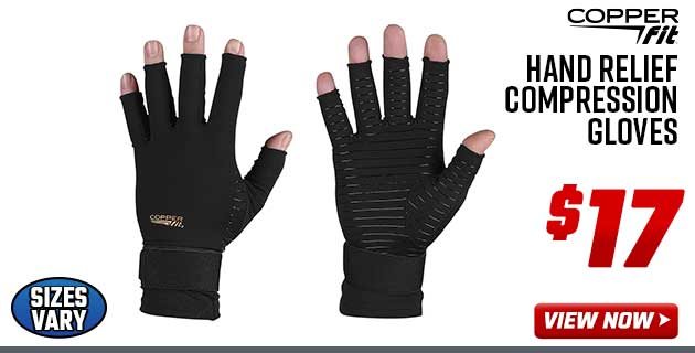 Copper Fit Hand Relief Compression Gloves