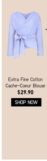 EXTRA FINE COTTON CACHE-COEUR BLOUSE - SHOP NOW