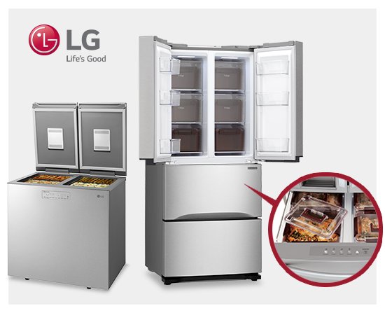 Save on LG 14.3 Cu. Ft. French Door or 7.6 Cu. Ft. Chest Specialty Food Kimchi ENERGY STAR Refrigerators