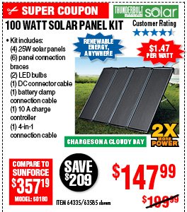  100 Watt Solar Panel Kit