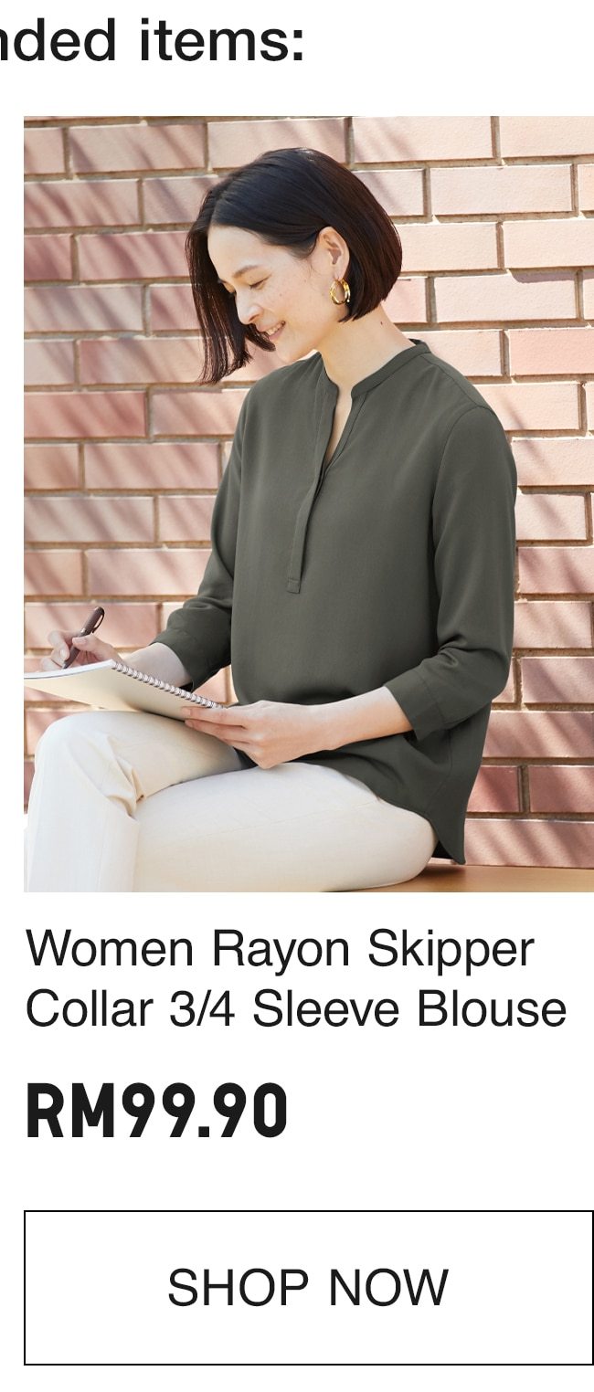 RAYON SKIPPER COLLAR BLOUSE