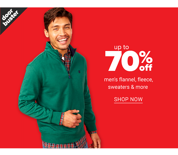 Up to 70% off Men's Flannel, Fleece, Sweaters & more - Shop Now