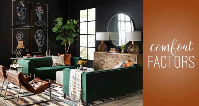 Comfort Factors: Truman Sofa, Dark Moss