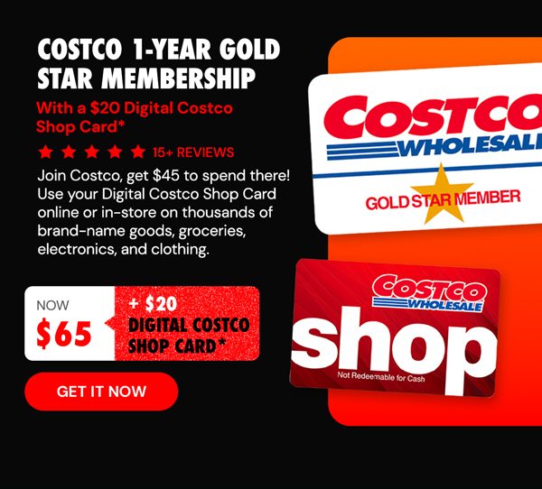 Costco 1-Year Gold Star Membership + $20 Digital Costco Shop Card