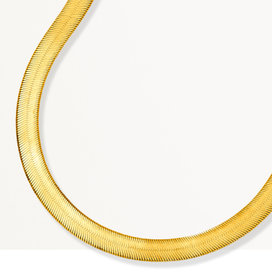 Solid Herringbone Necklace 14K Yellow Gold 18''