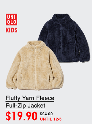 PDP6 - KIDS FLUFFY YARN FLEECE FULL ZIP JACKET