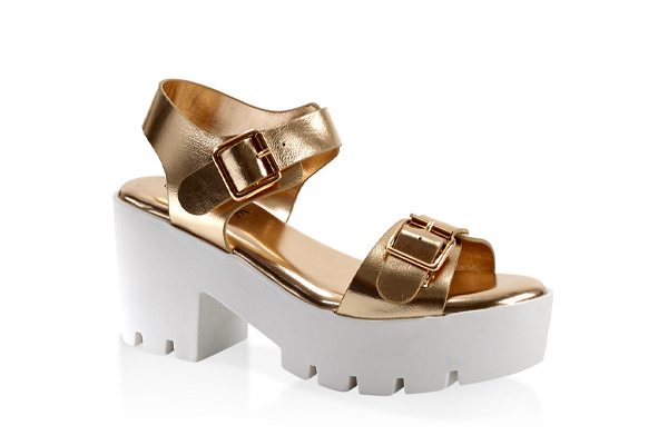 Double Buckle Chunky Platform Sandals