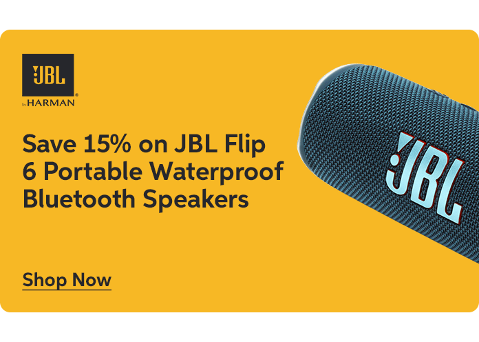 Save 15% on JBL Flip 6 Portable Waterproof Bluetooth Speakers
