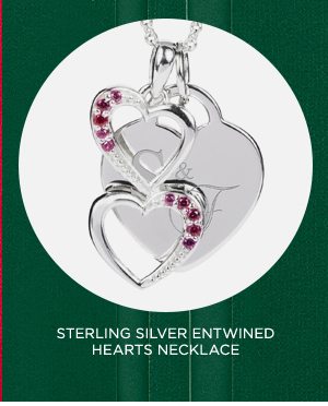 Sterling Silver Entwined Hearts Necklace