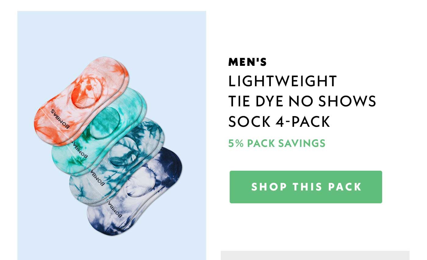 Men's Lightweight Tie Dye No Shows Sock 4 - Pack | 5% Pack Savings | Shop this Pack