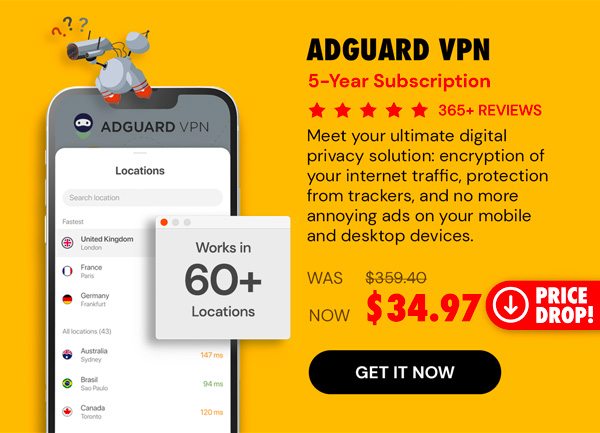 AdGuard VPN: 5-Yr Subscription