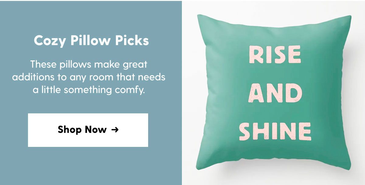 Cozy Pillow Picks. Shop Now →