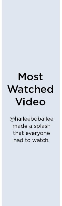 Most Watched Video @haileebobailee made a splash that everyone had to watch.