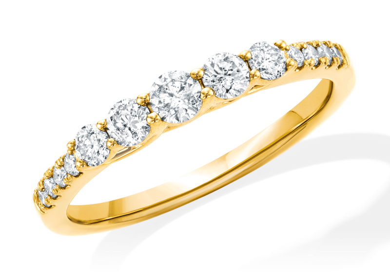 Diamond Anniversary Ring 1/2 ct tw Round-cut 10K Yellow Gold