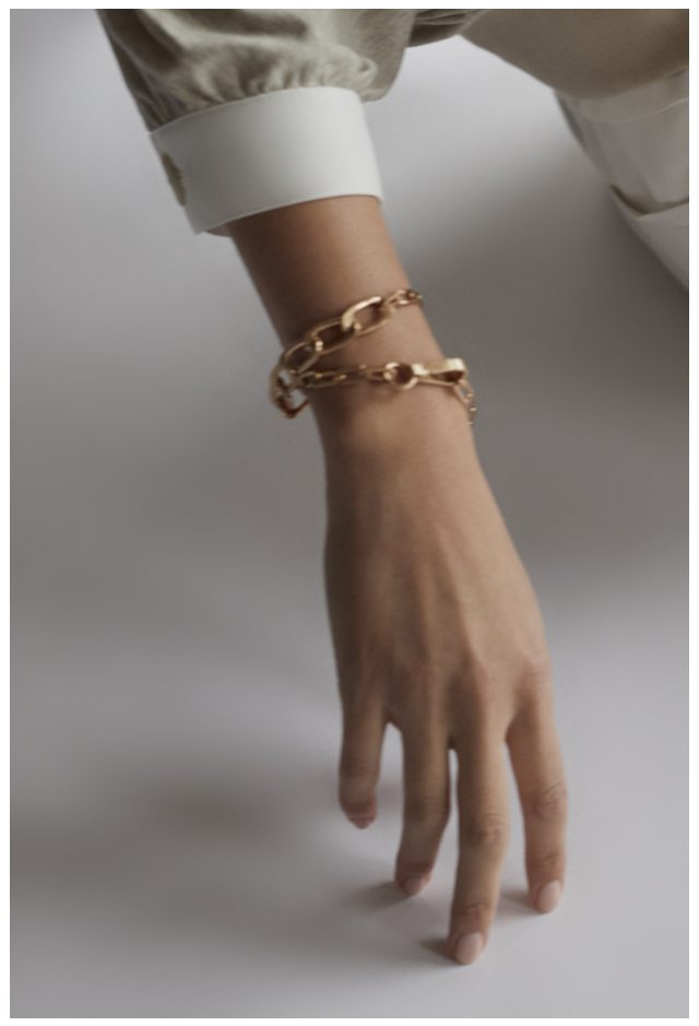 Ellena Brushed Gold Plated Chain Bracelet 